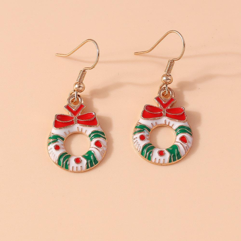 Рождественские серьги-снежинки с лосем и Сантой с характером