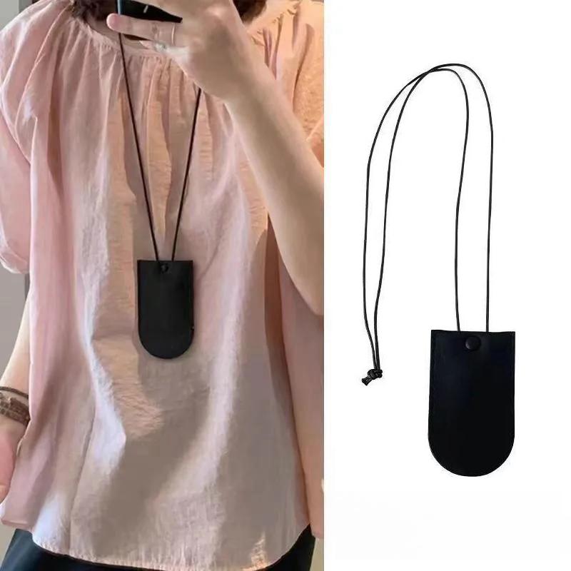 Сумка для хранения очков, подвеска, унисекс, кожаный чехол, солнцезащитные очки, брелок, цепочка, портативная, цветная сумка для чтения, ожерелье