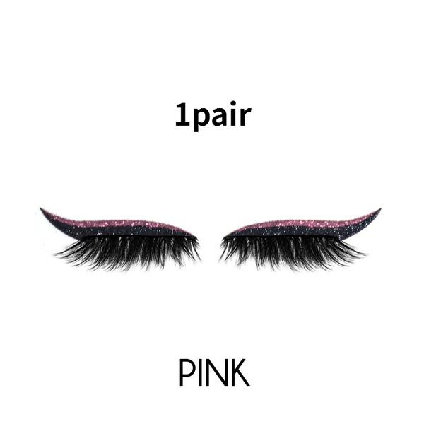 Eyelash Stickers Reusable Glitter Eyeliner False Eyelash Stickers Nightclub Stage Eye Makeup Stickers Lazy Eyeliner False Eyelashes Stickers