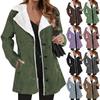 Women's Fashion Casual Solid Color Plush Lapel Mid-Length Long Sleeve Jacket