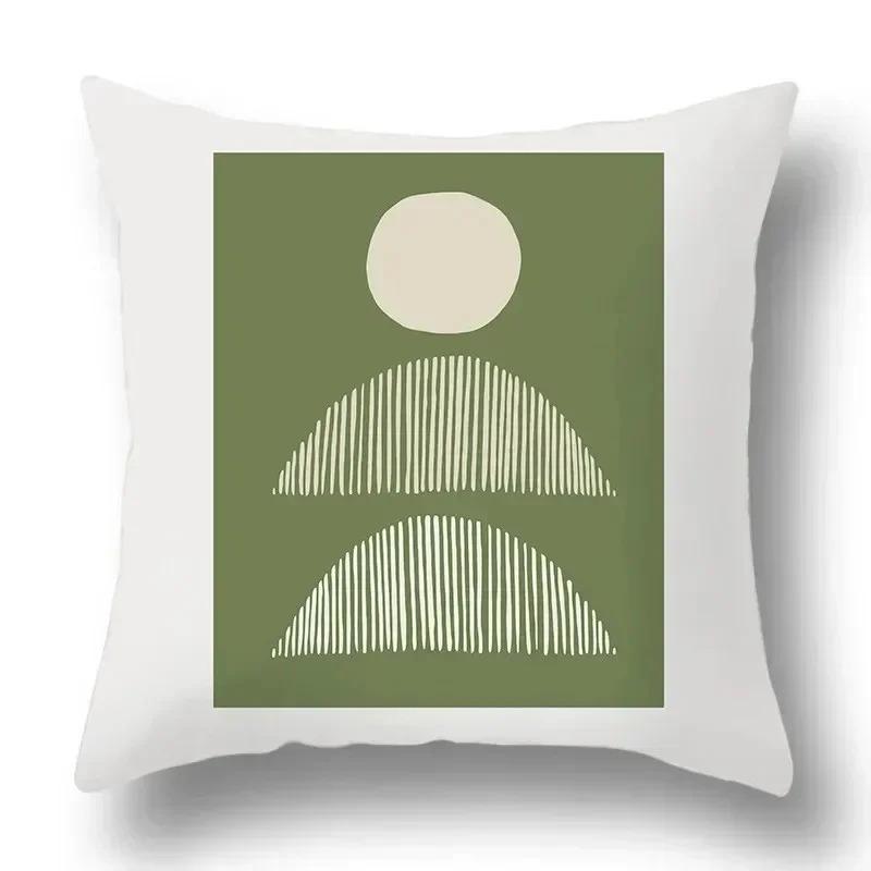 Simple Green Car Ornaments Double-sided Printed pillow cover Short plush Suitable living rooms bedrooms sofa throw cushion cover