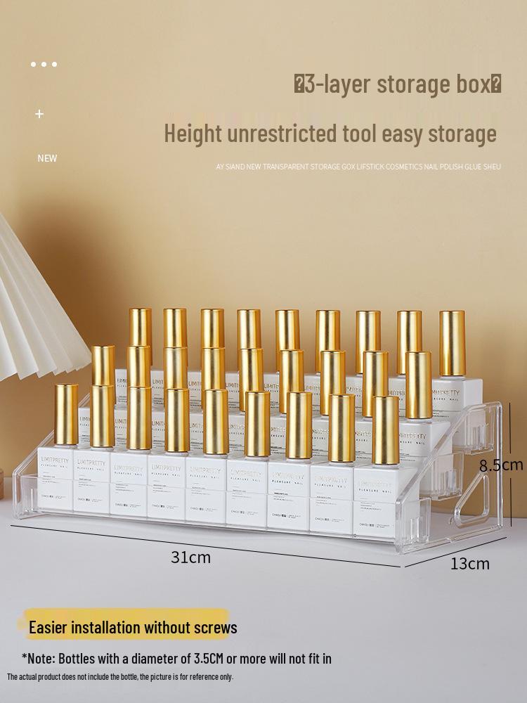 Многослойная прозрачная коробка для демонстрации и хранения лаков для ногтей, для нейл-арта, губных помад, теней для век и инструментов для УФ-геля.