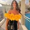 2024 New Vintage 3D Flower Decor Yellow One Piece Swimsuit  Swimwear Women Beachwear Luxury Bathing Suit