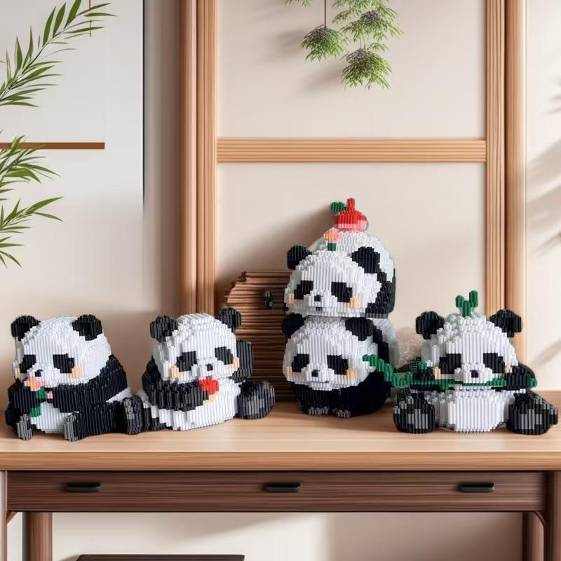 Non-Toxic 89-1023-Piece Cute Panda Building Block Set - Desktop Accessories - Advanced Color Scheme - Valentine'S Day Thanksgiving Halloween Christmas