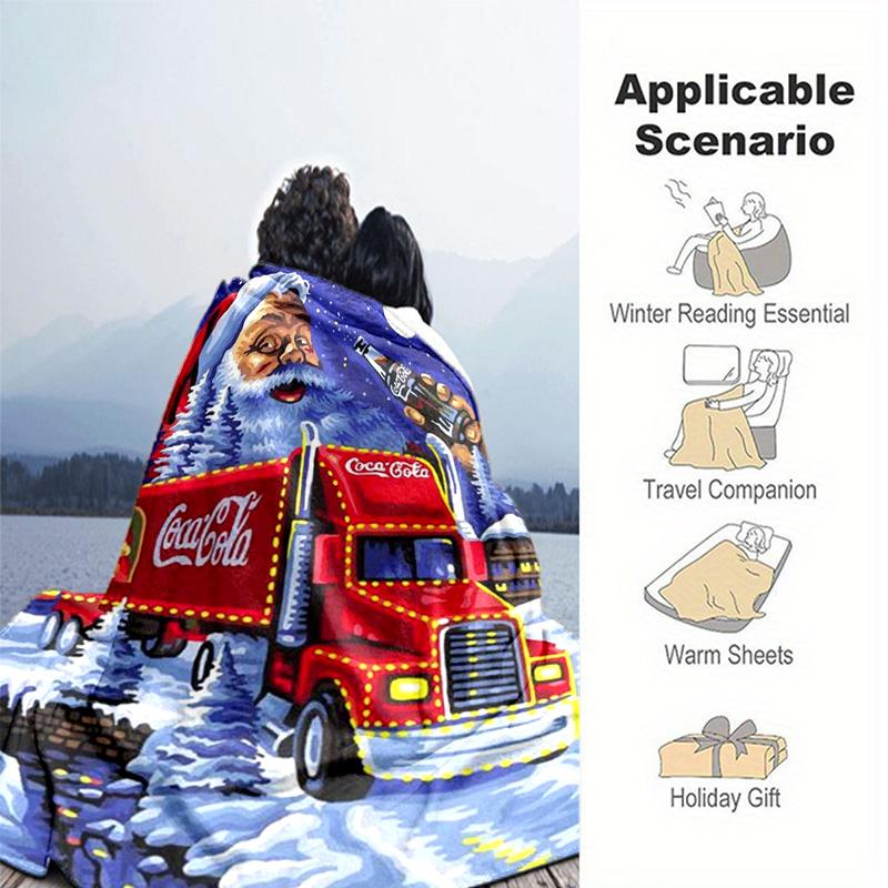 Christmas gift Halloween themed cola beverage Coca Cola blanket soft home furnishing nap decoration four seasons warm Sherpa blanket U6