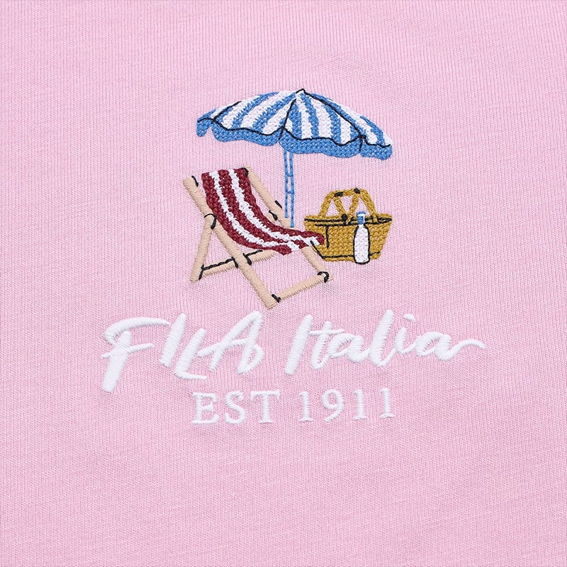 FILA T Shirts Women's Pink Blossom Crew Neck Moderate Nipped In Waist F11W628118FPK