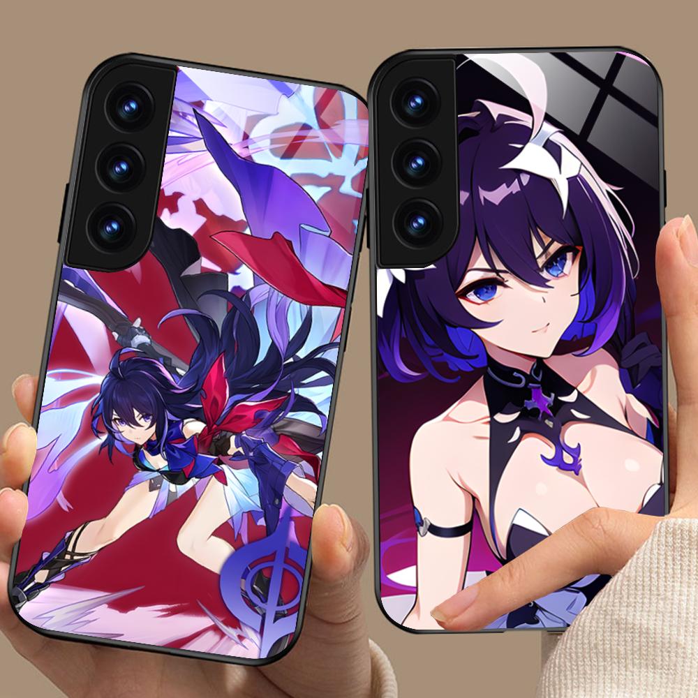 HSR Seele Стеклянный чехол для мобильного телефона для Samsung Galaxy A56 55 54 53 52 51 36 35 34 23 16 15 5G Цветной чехол