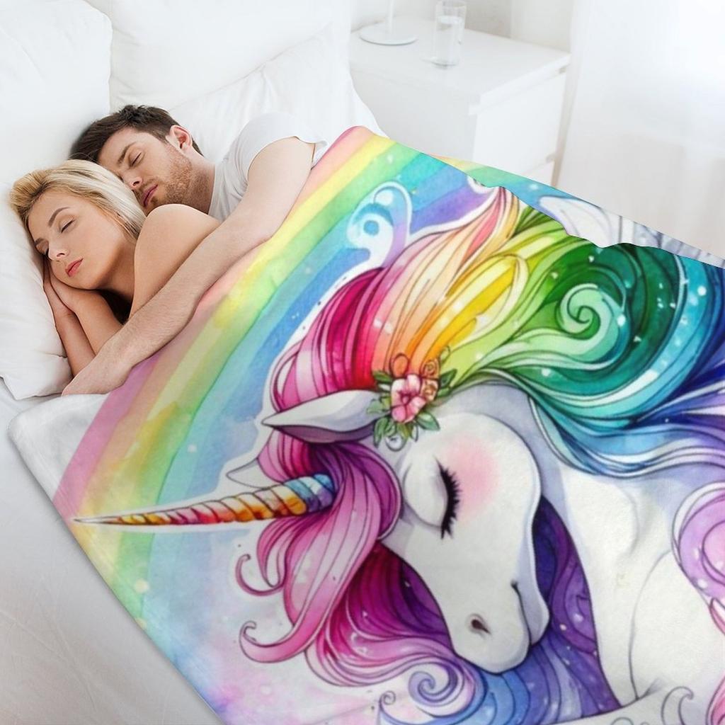 Радужный Пегас Единорог Плед Теплый диван-кровать Многоцелевой Для Декоративных Диванных Пледов