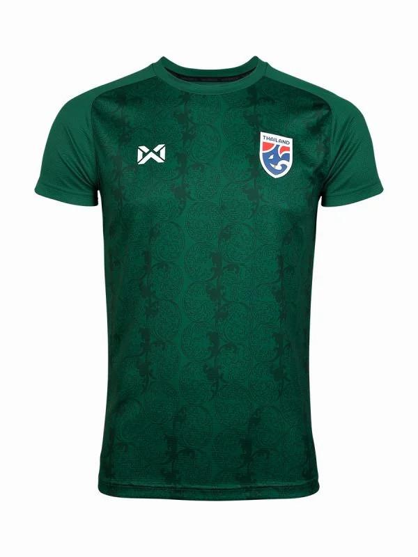 ТАИЛАНД Национальный футбол Футбол ДЖЕРСИ Версия для болельщиков Быстросохнущая рубашка с круглым вырезом Полиэстер Зеленый Белый Униформа с короткими рукавами Спорт на открытом воздухе