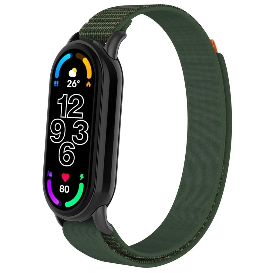 Нейлоновый дышащий ремешок для браслета Xiaomi Mi Band 8, браслет с металлической головкой, летний сменный ремень