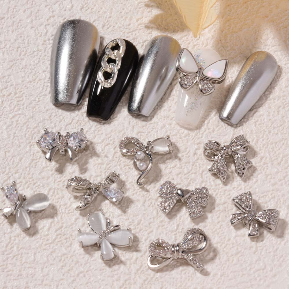 Luxury Pearl Star Chain Jewelry Bowknot  Nail Art DIY Nail Art Decorations Nail Rhinestones