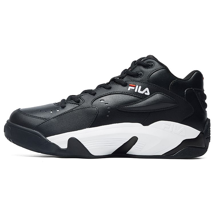 Fila Jamball Mid PU Спортивные Удобные Амортизирующие Износостойкие Средние Ретро Баскетбольные Кроссовки Мужские Сникер Черный Белый F12M031217FBK