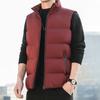 Men Waistcoat Stand Collar Sleeveless Zipper Closure Vest Coat with Pockets Solid Color Thickened