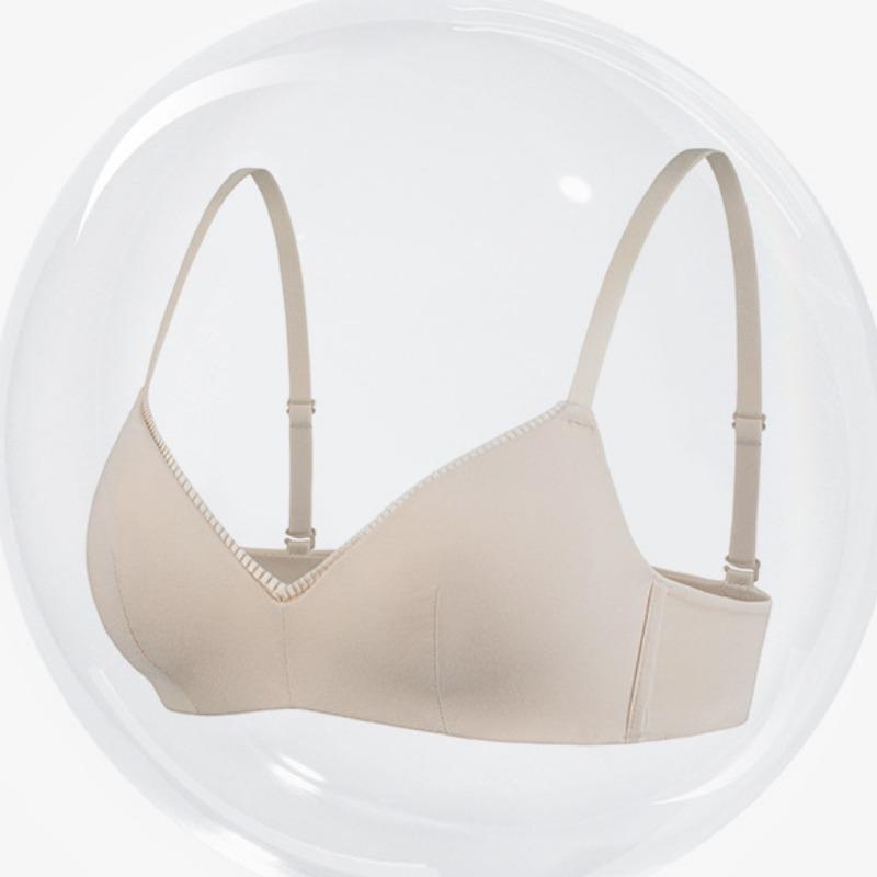 Французский бюстгальтер без маркировки для девочек, мягкое дышащее нижнее белье, женский бюстгальтер с небольшой грудью, собранный