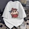 2025 Yozgi Moda Crayon Shin Chan Bosmali Kundalik Ayollar Futbolkasi Qisqa Yengli Ko'cha Y2k Harajuku Keng Keng Bo'yinli Futbolka