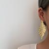 Модные женские серьги-листья с плиссировкой: Европейско-американский стиль с смелым, трехмерным дизайном