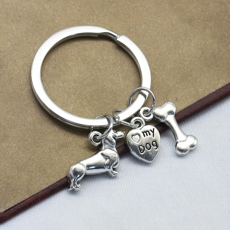 Брелок для ключей с таксой и собакой, милое животное, металлический брелок для ключей, кошелек, сумка, рюкзак, брелок для ключей от машины, подвеска для женщин, собак, мам, Рождественский подарок