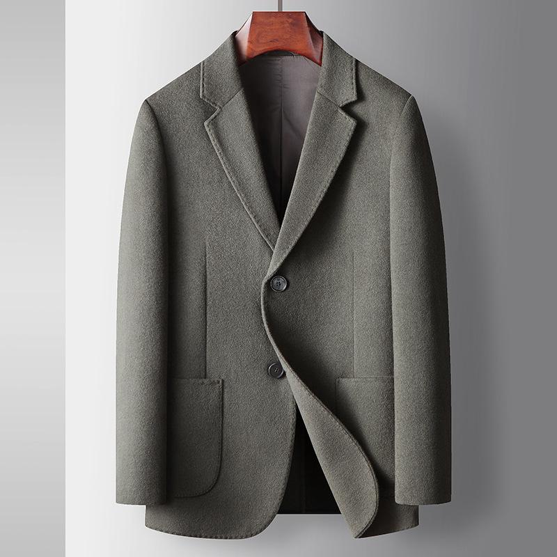 Autumn and Winter Pure Wool Single West Youth Light Luxury Business Double-sided Woolen Suit Jacket