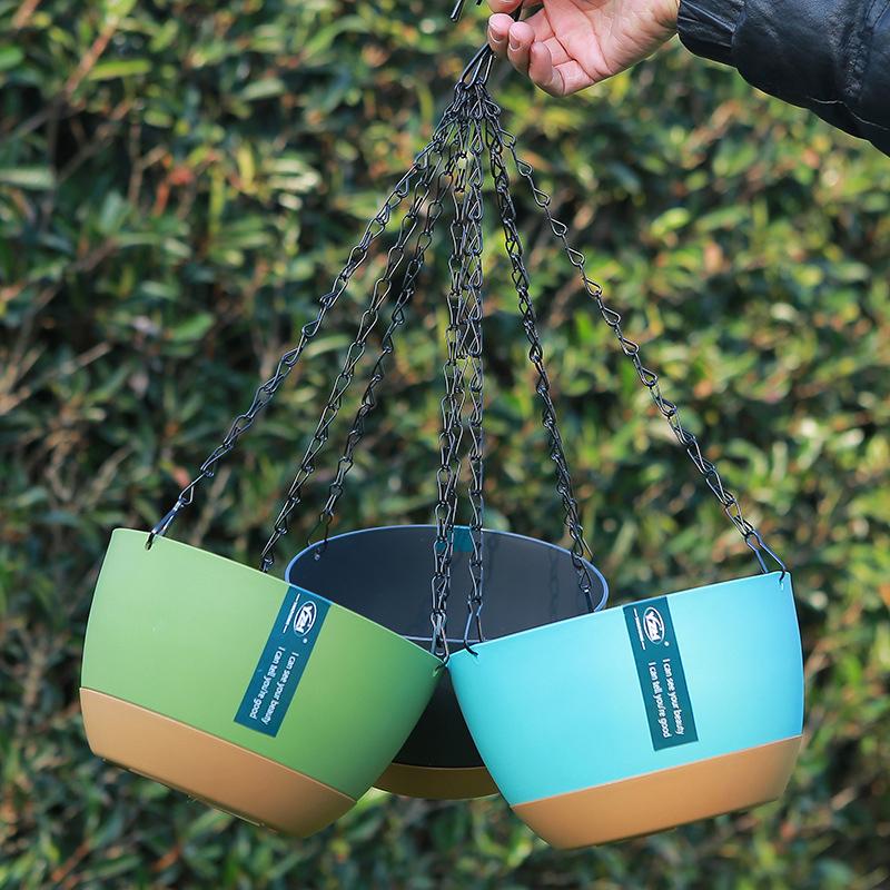 Автоматическая всасывающая раковина для воды, подвесная корзина с двойной цепью, цветочный горшок, домашний зеленый посадочный горшок