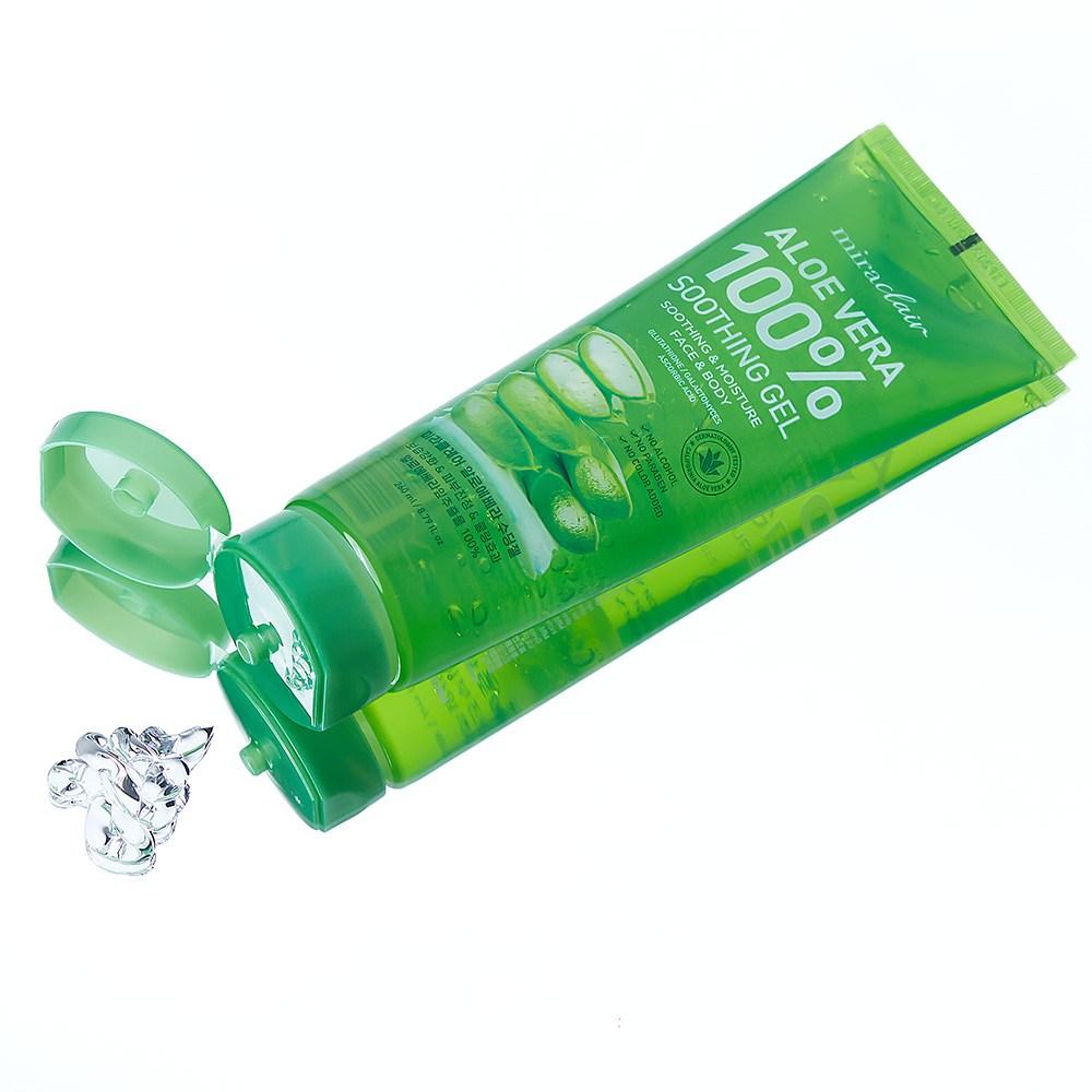 MIRACLAIR Aloe Vera 100% Pure Alcohol-free Soothing Gel Full of Moisture, 260ml, 2 Units