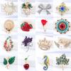 Vintage Fashion Brooch Niche High-End Sense Rhinestone Personalized Alloy Crown Corsage Bow Pin Accessories