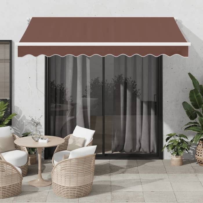VidaXL Automatic Retractable Awning Brown 300x250 Cm 3215375