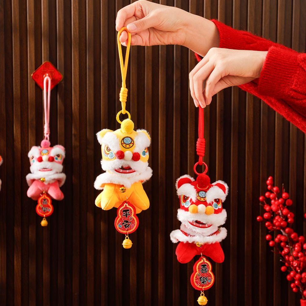 Bell Lion Dance Pendant Fortune Character Chinese New Year Gift 2026 Spring Festival