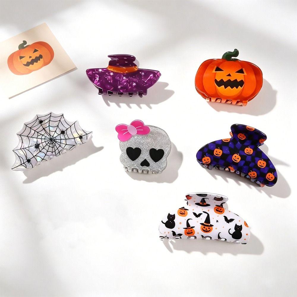 PVC Halloween Hair Claw Spider Large Shark Clip Pumpki Hair Clip Fashion Lovers