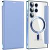 Samsung Galaxy S24 Ultra Flip Case, RFID Wallet MagSafe with Camera Protection, Blue