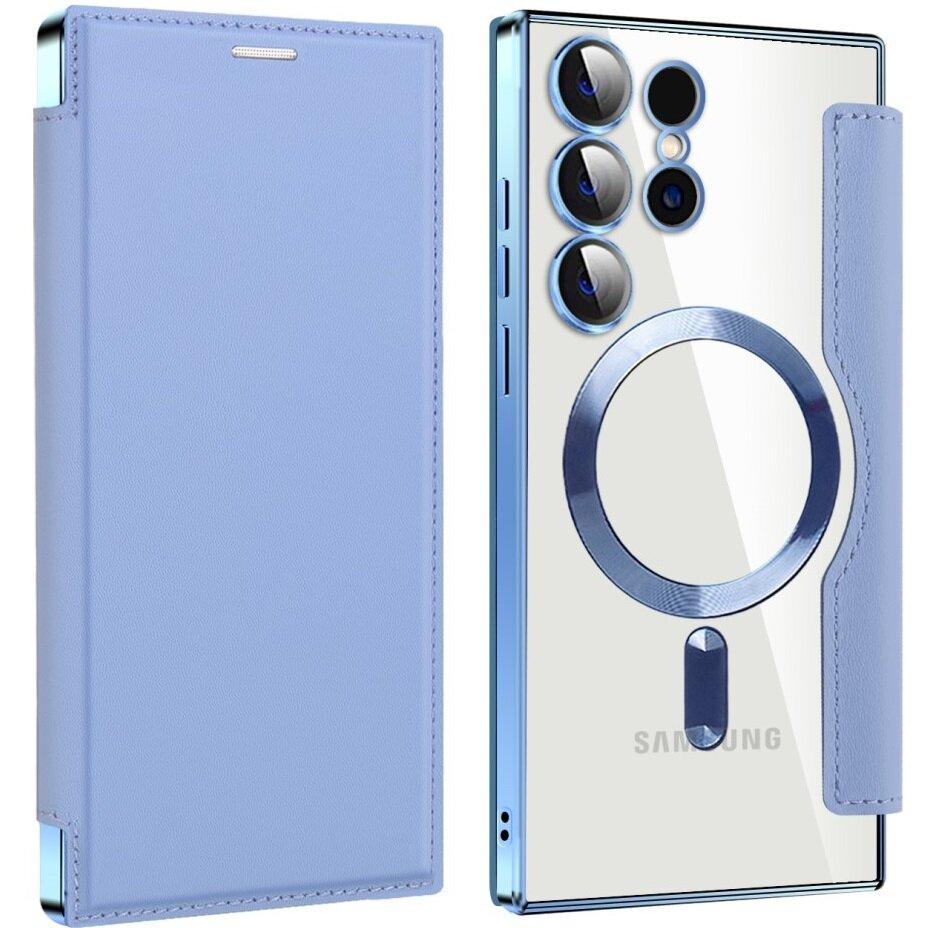 Samsung Galaxy S24 Ultra Flip Case, RFID Wallet MagSafe with Camera Protection, Blue