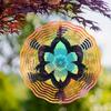 25.4cm Rotating Metal Wind Chime Vibrant Mandala Design Outdoor Hanging Decor for Garden Balcony Patio Creative Gift All Seasons