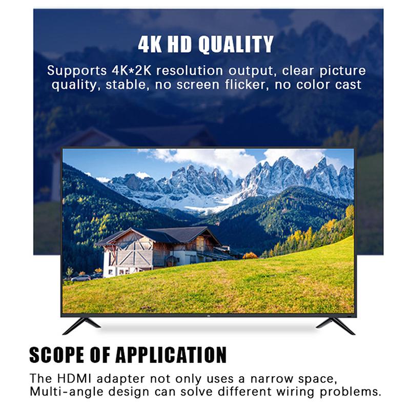 Угловые соединительные хабы 90 градусов 270 градусов HDTV, штекер-розетка, угловой соединитель, адаптер для ПК