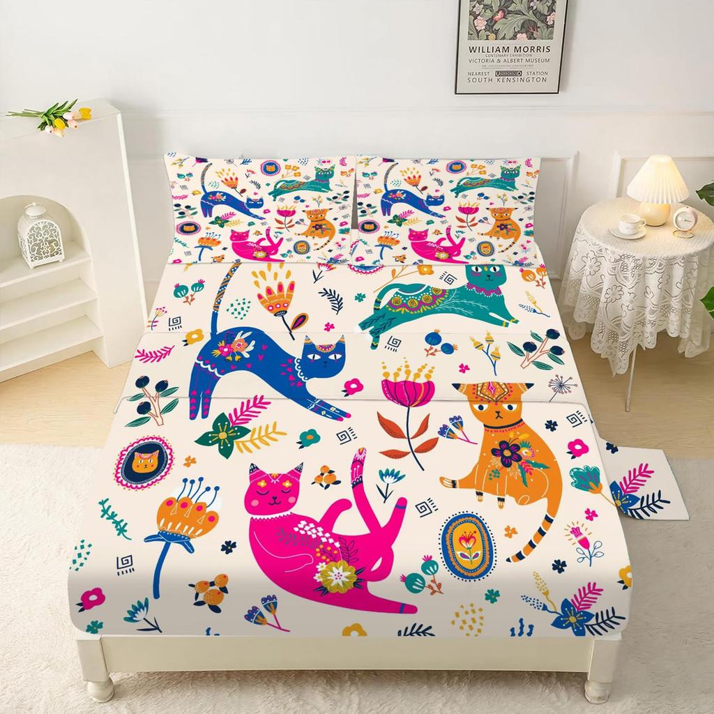 Beautiful Butterfly Pattern Mattress Four-Piece Bedding Set Mattress Bedroom Dormitory Bedding