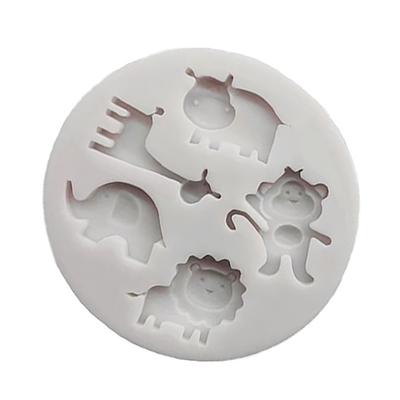 Силиконовая форма в виде льва, бегемота, жирафа, слона, для украшения торта в виде помадки из шоколада, сухая форма для выпечки печенья Pez