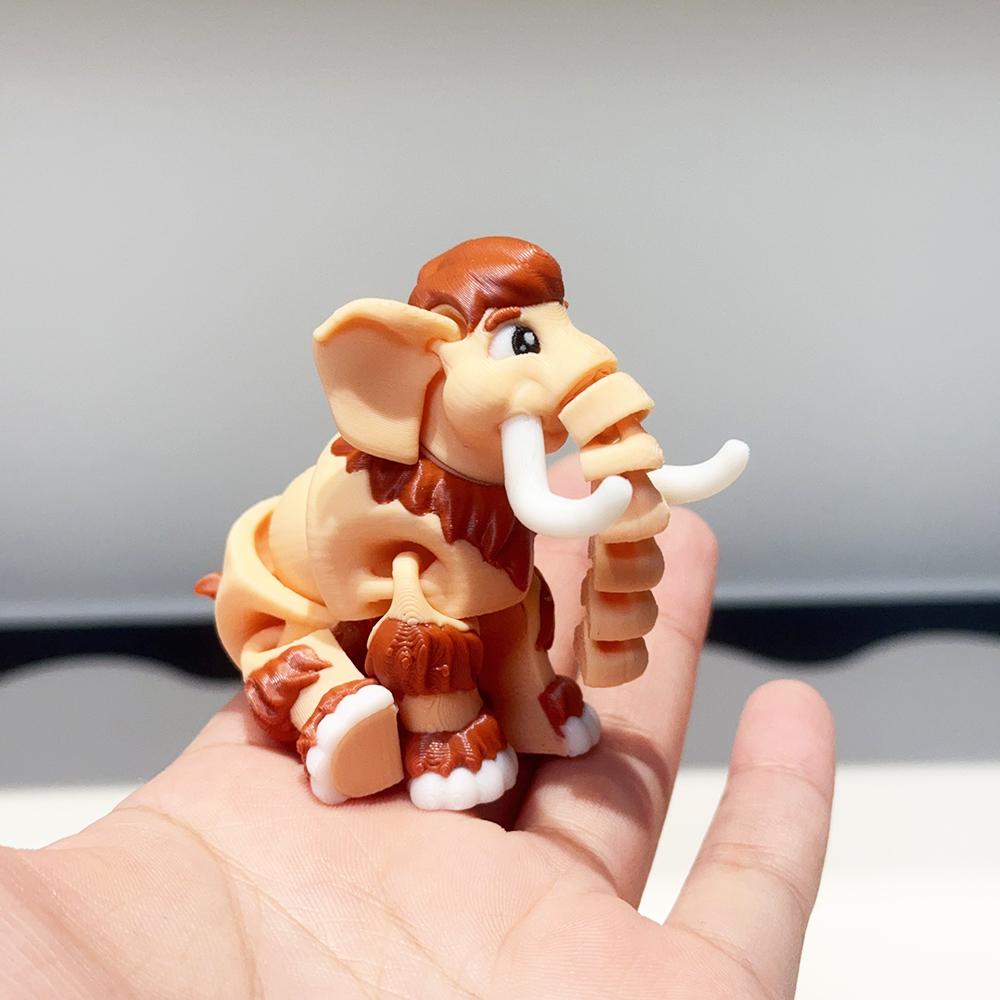 3D-печать Милая и забавная модель мамонта Пластиковое украшение Настольное украшение Скульптура Украшение Праздничный подарок