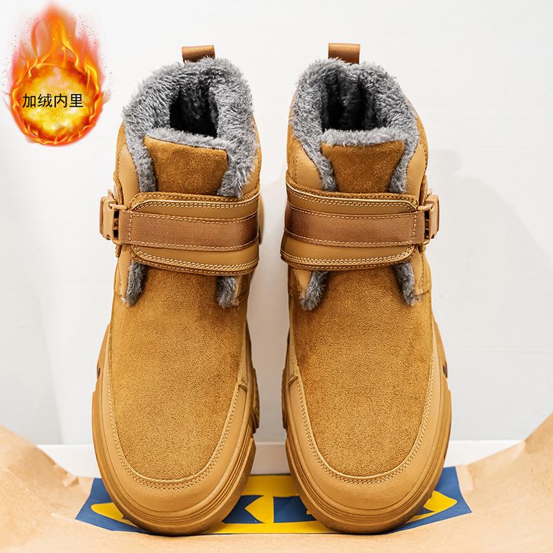 Новые зимние ботинки для снега, мужские повседневные ботинки без застежек, утолщенные, нескользящие, удобные, износостойкие, мужские ботинки челси