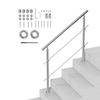 VEVOR 119.9 cm Handrails for Outdoor Steps 2 Crossbars Staircase for Porch Deck