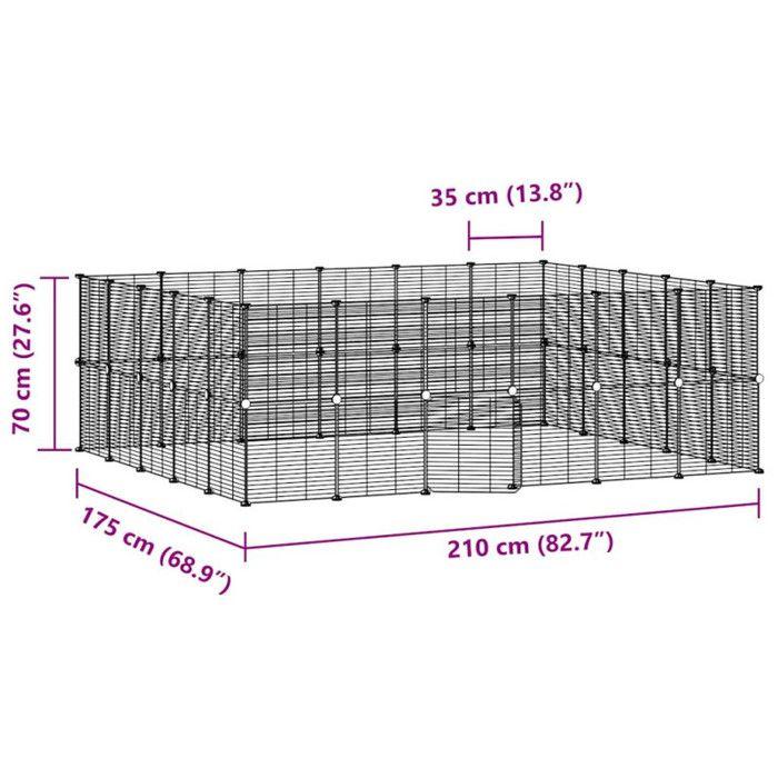 3114046 vidaXL Pet Cage 44 Panels and Door Black 35x35 Cm