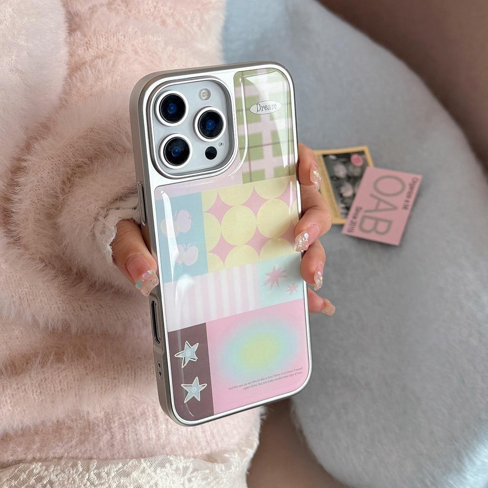 Коллаж в звездную клетку для чехла мобильного телефона iPhone 17/16 Apple 14 гальваническое покрытие 13 конденсация влаги 12 нишевый 15 комплектов