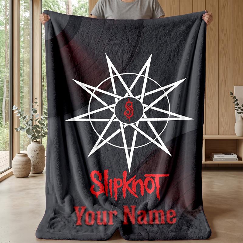 Slipknot Custom Flannel Throw Blanket Print Your Name Text Soft Warm Blanket Holiday Present