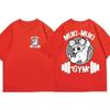 Gender Neutral Funny Ninja Muscle Mouse TShirt Muki Muki Gym Cartoon Graphic Tee Oversized Fitness Streetwear Top