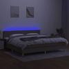 Maison Exclusive - Основание кровати с ламелями и матрас и LED Мокко 200x200см Ткань