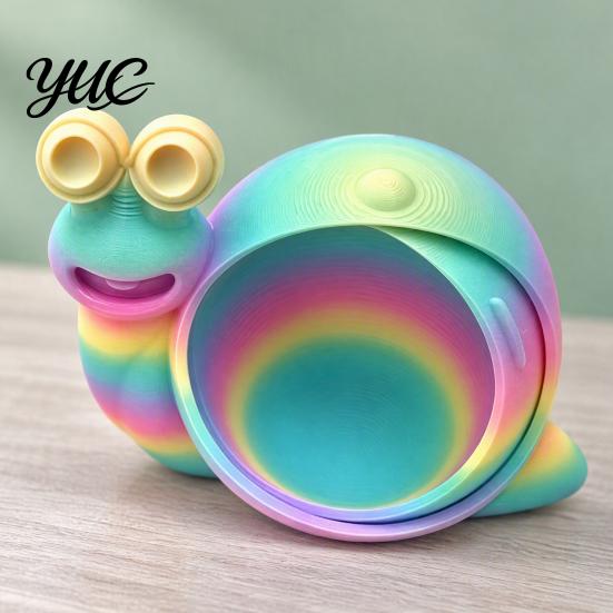 Decorative Desk Accessory 3D Printed Colorful Snail Storage Bowl for Small Items, Creative Desktop Organizer Items with Hollow Spiral Shell, Portable