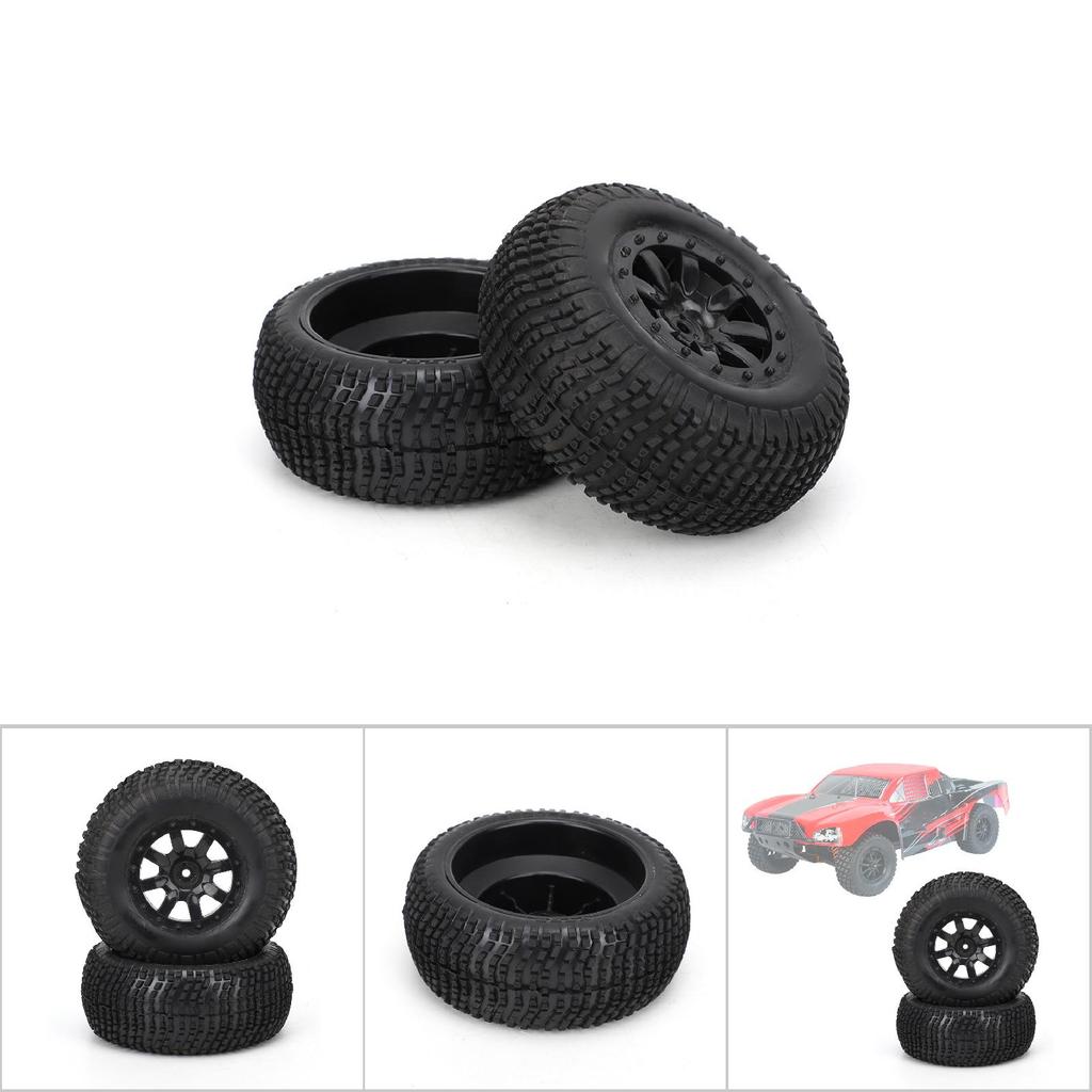 4 Pcs Rim Rubber Tires Set for RC Wheel 1:10 Short Course Truck Car Accessories