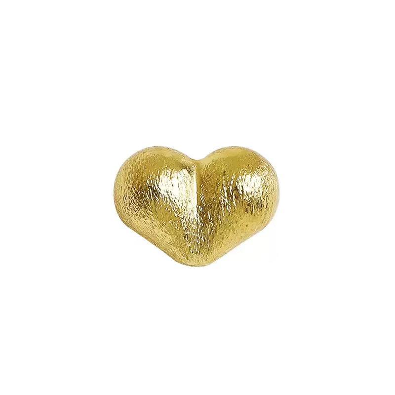 Позолоченное 14K Сердечко Персиковые Бусины-Разделители, Матовый Хрустальный Браслет-Сердечко, Аксессуары для Изготовления Украшений Своими Руками