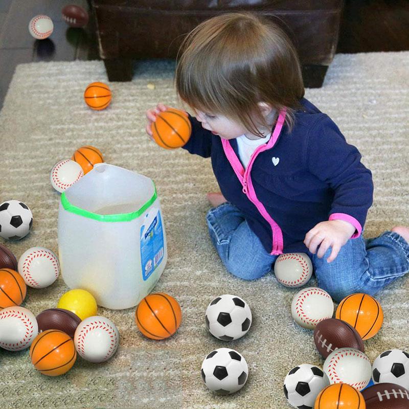 5 шт. эластичный мяч из искусственной губки для баскетбола, футбола, бейсбола, тенниса, регби, футбола, мини-декомпрессионный мяч, игрушка под давлением