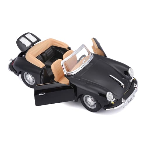 Bburago 1/24 Scale Porsche 356B Cabriolet 1961 Black / Diecast Model Car, Finished Product, 18-22078