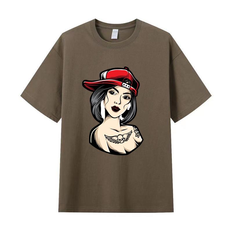 Летняя мужская футболка высокого качества из хлопка с короткими рукавами и принтом, женская футболка, модная спортивная рубашка, повседневный топ для бега