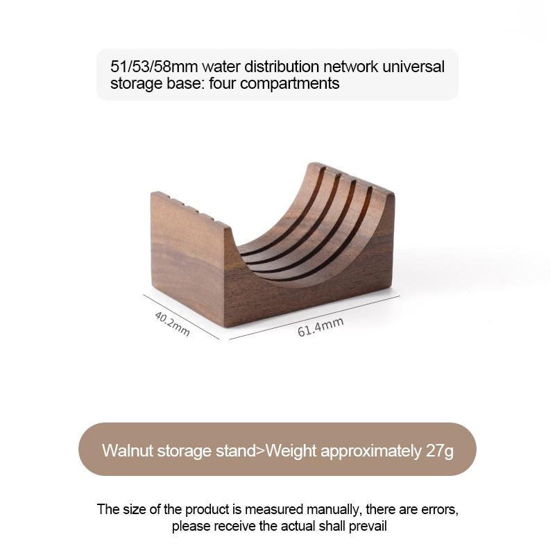 Держатель сетки фильтра для кофе эспрессо, кронштейн сетки шайбы для приготовления кофе, деревянная подставка из орехового дерева для сетки шайбы 51 мм/54 мм/58 мм