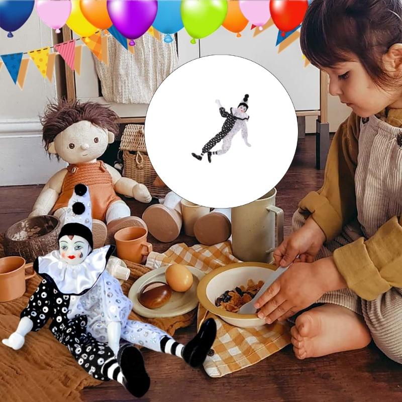 Elegant 16 Inch Porcelain Clown Doll for Decoration and Collection Doll Model For Display and Gift Valentine Gift